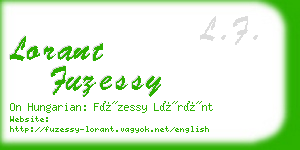 lorant fuzessy business card
