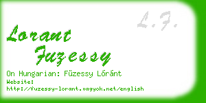 lorant fuzessy business card